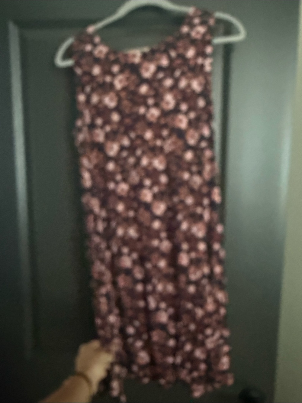 LOFT Floral Maxi Skirt in Burgundy and Pink